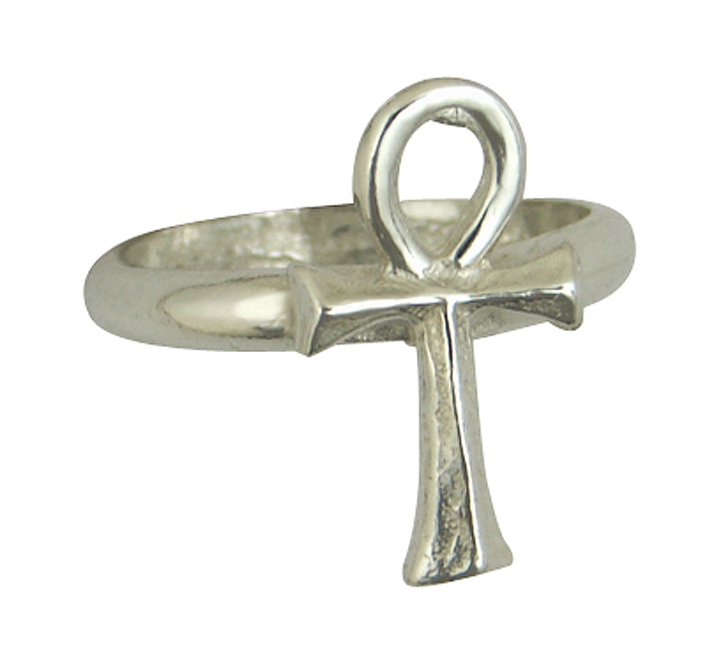 Sterling Silver Ankh Ring Size 10