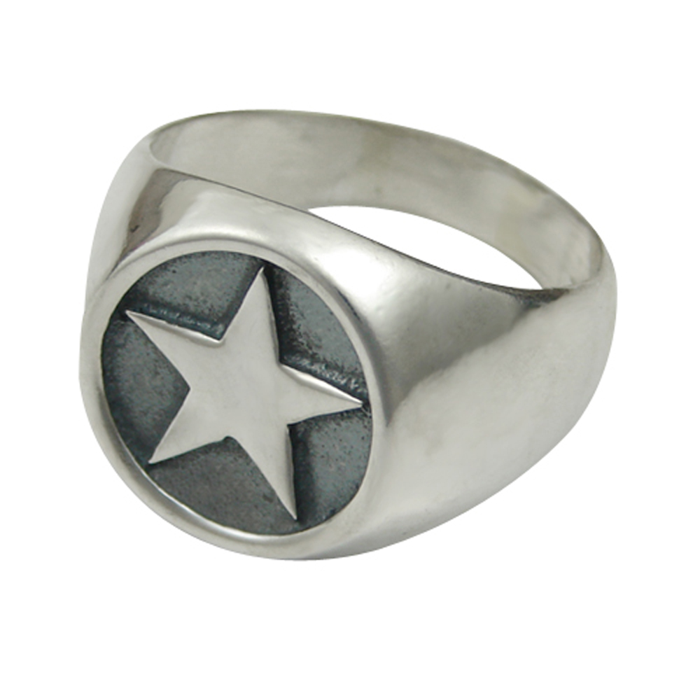 Sterling Silver Heavyweight Texas Star Ring Size 9