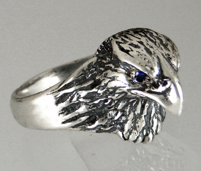 Sterling Silver Hawk's Head Ring Size 12