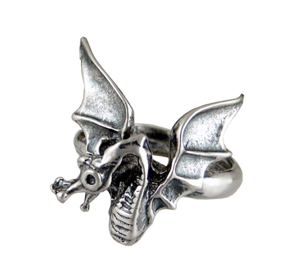 Sterling Silver Dragon Ring Size 6