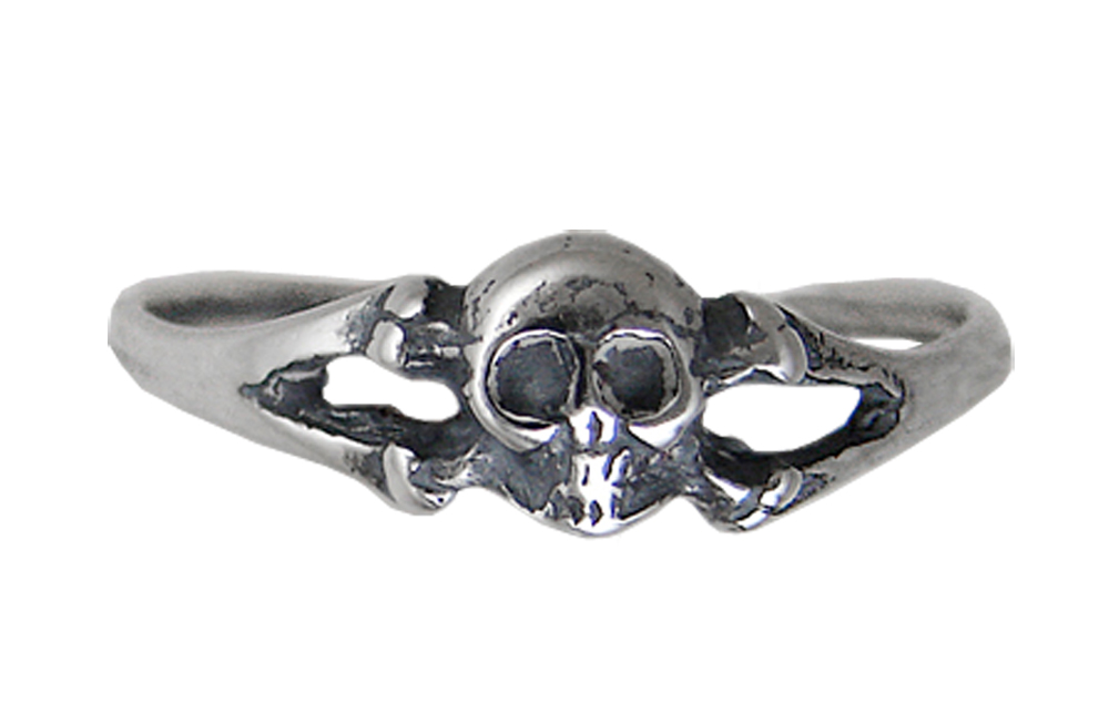 Sterling Silver Pirates Jolly Roger Skull And Crossbones Ring Size 8