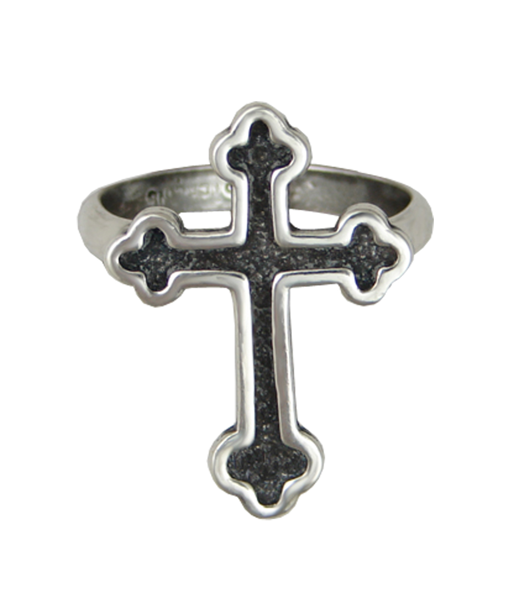 Sterling Silver Cathedral Cross Ring Size 10