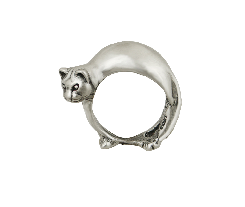 Sterling Silver Regal Cat Ring Size 10