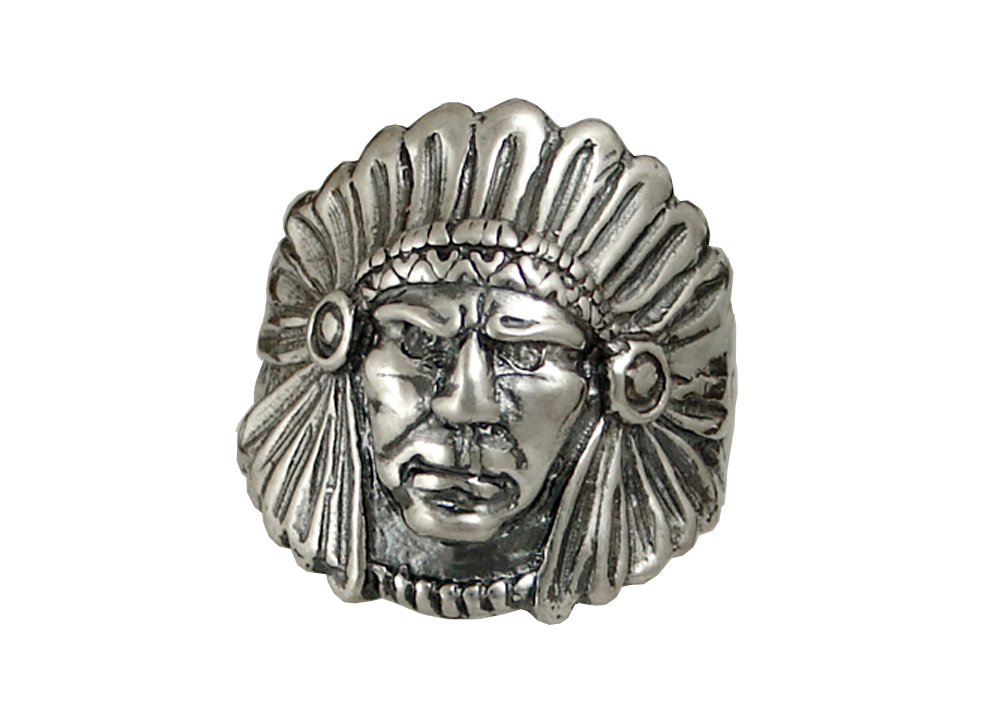 Sterling Silver Indian Head Ring Size 11