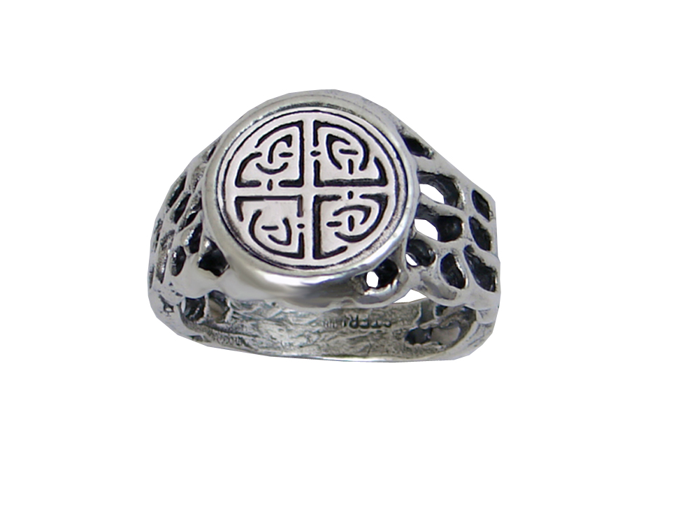 Sterling Silver Ring With Celtic Knotwork Size 8