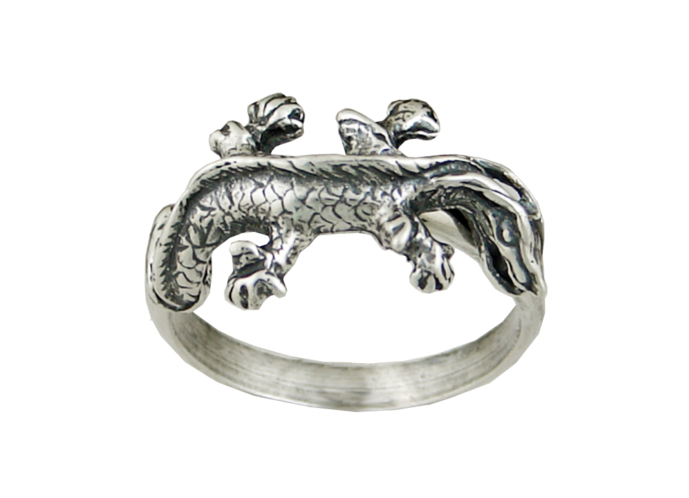 Sterling Silver Moveable Dragon Ring Size 5