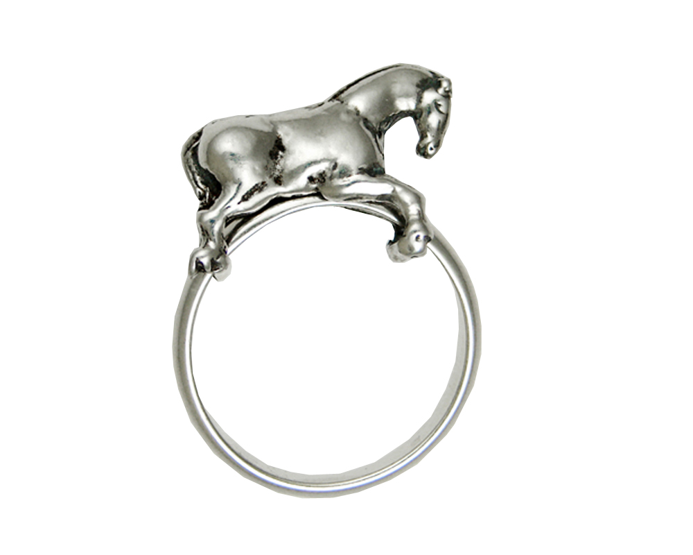 Sterling Silver Moveable Horse Ring Size 9