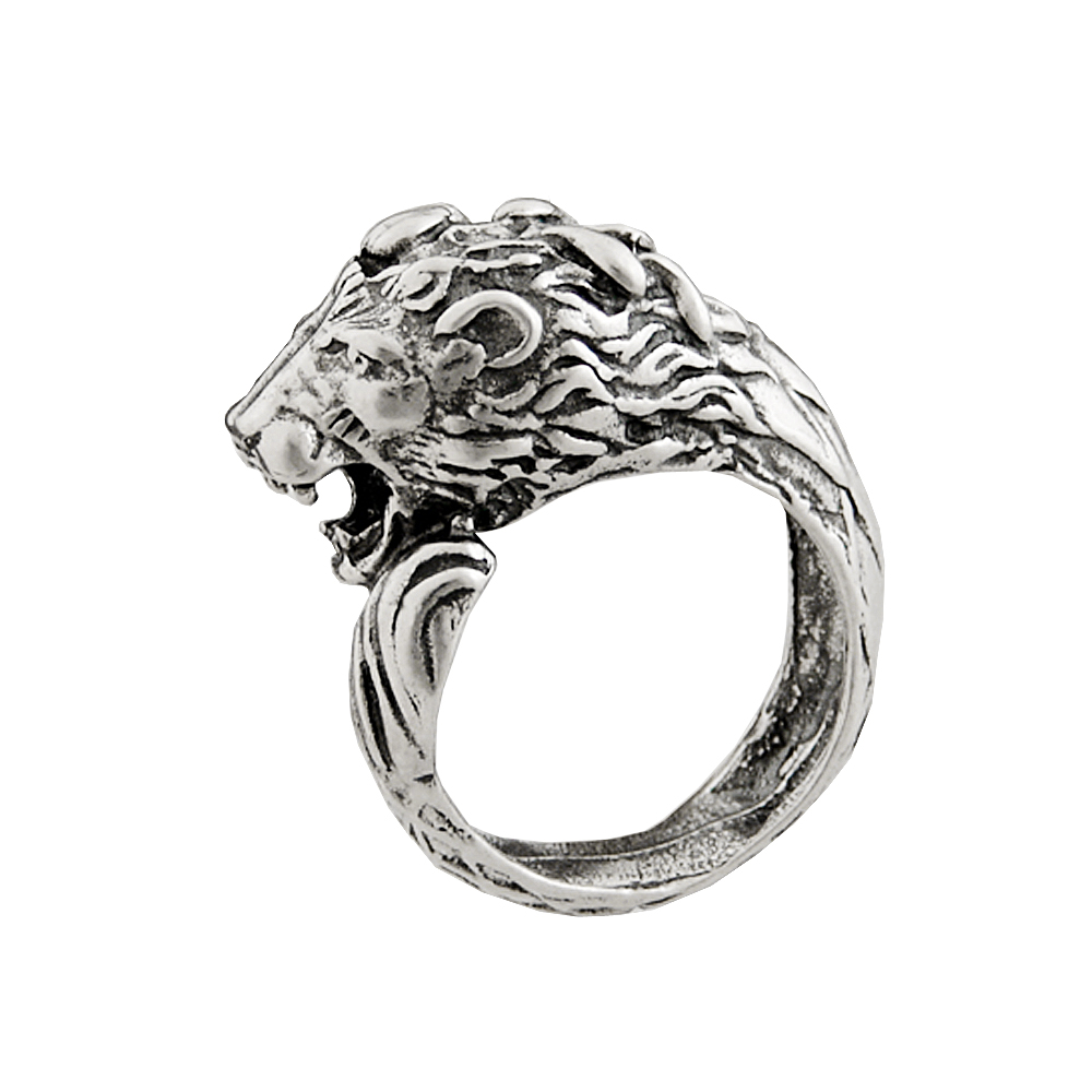 Sterling Silver Lion Head Ring Size 9