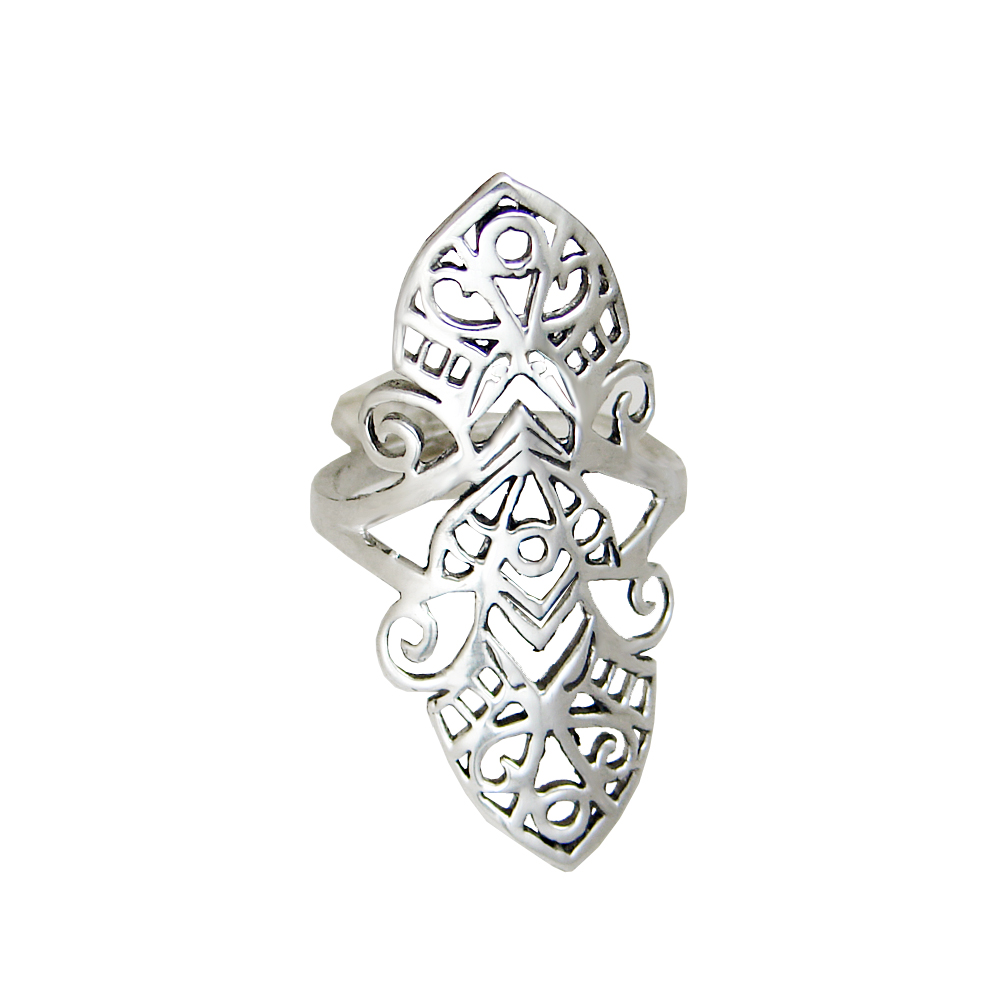 Sterling Silver Filigree Ring Size 9