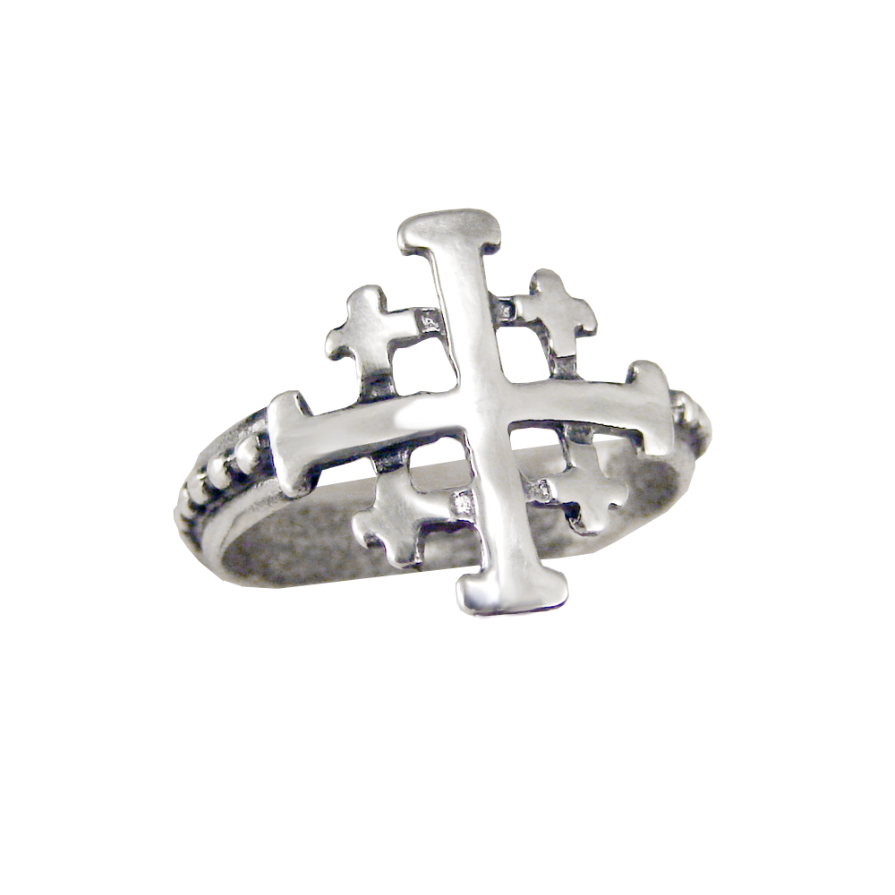 Sterling Silver Jerusalem Cross Ring Size 9