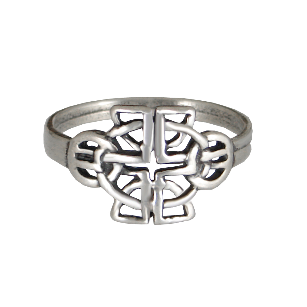 Sterling Silver Celtic Knot Work Cross Ring Size 12