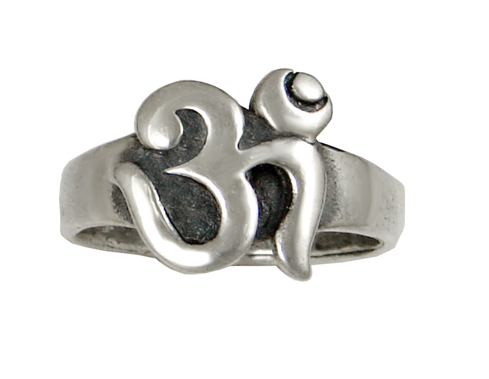 Sterling Silver Essential Om Ohm Symbol Ring Size 10