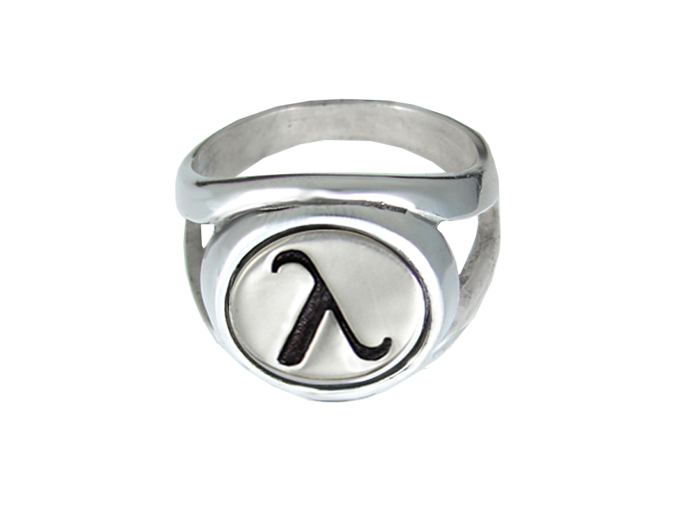 Sterling Silver Lambda Ring Size 7