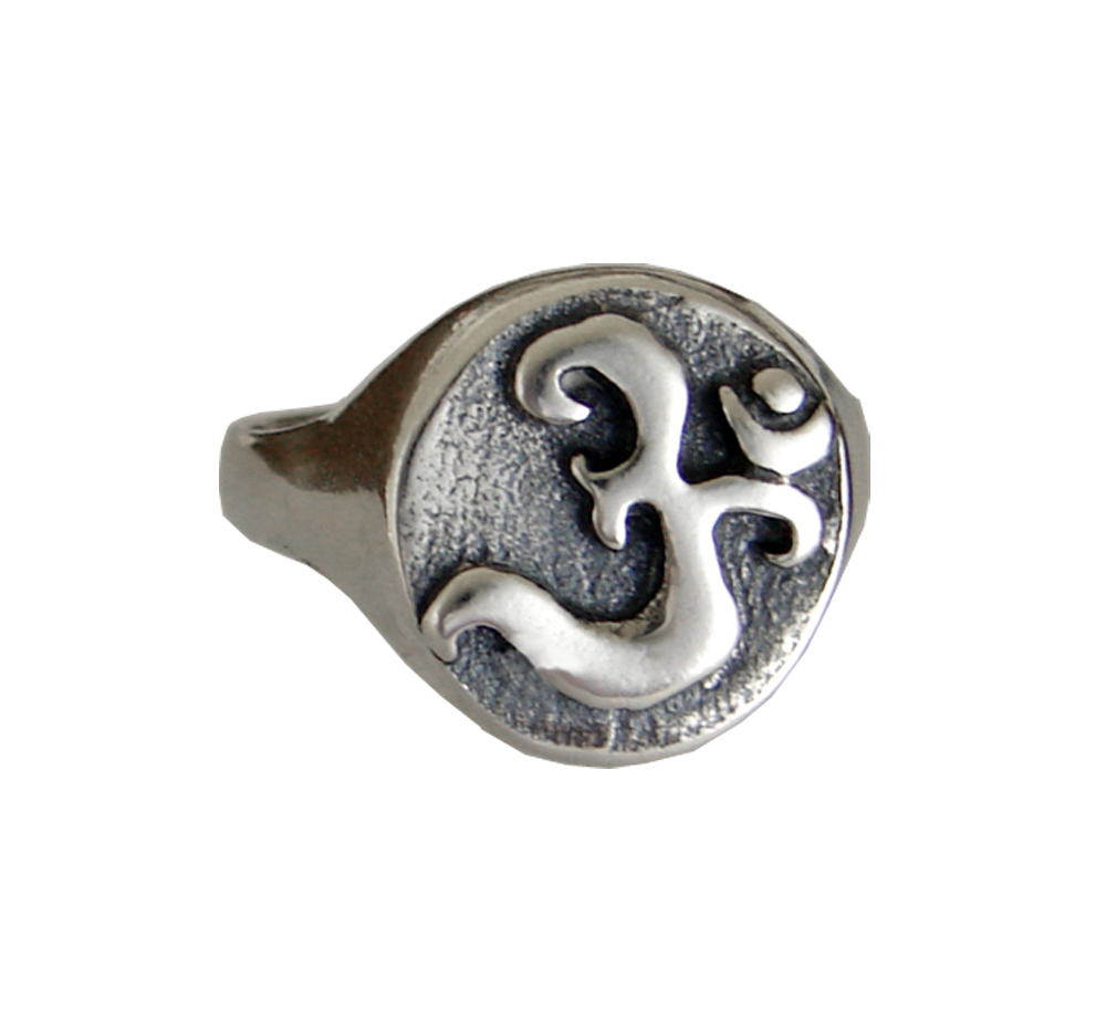 Sterling Silver Om Ohm Symbol Ring Size 5