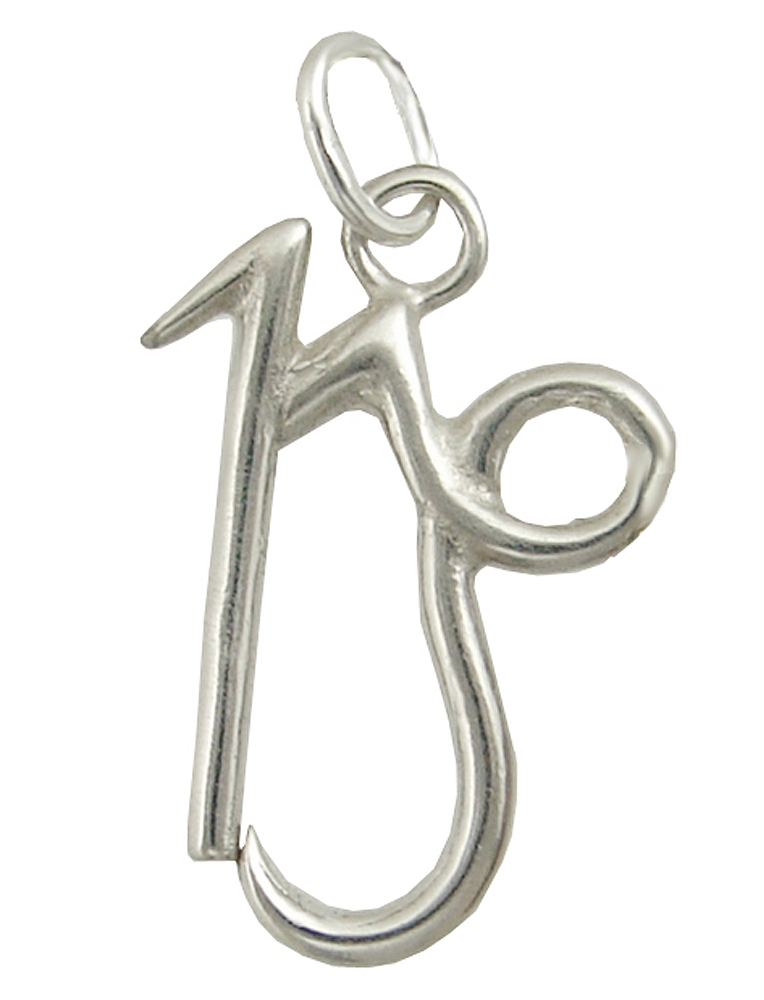 Sterling Silver Zodiac Symbol Capricorn Charm