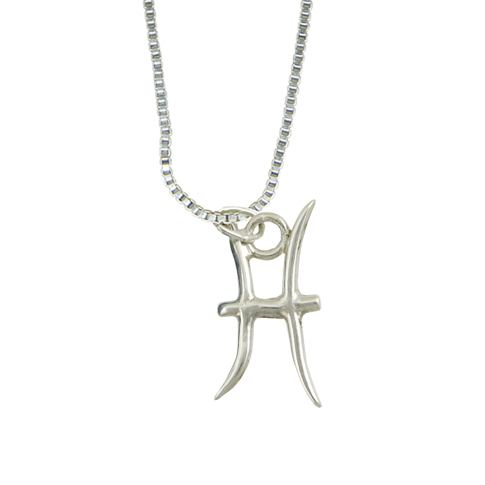 Sterling Silver Zodiac Symbol Pisces Pendant Necklace