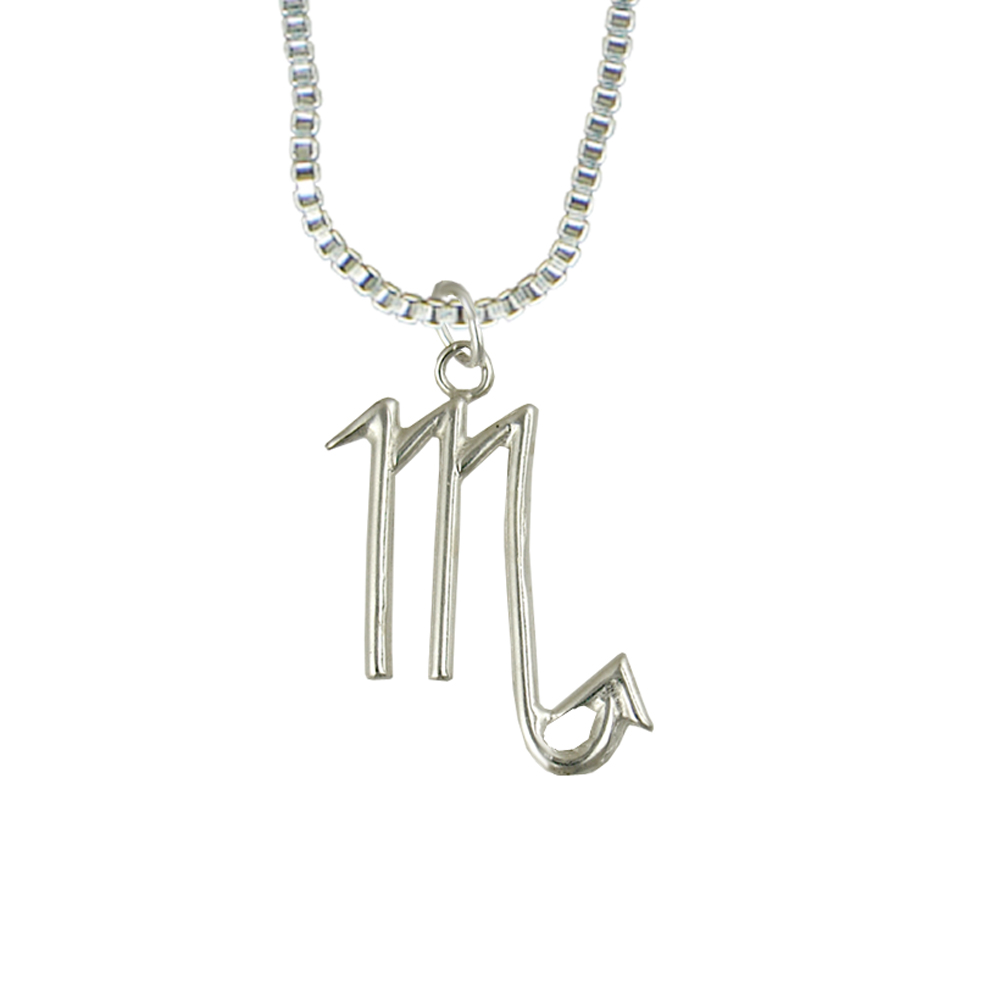 Sterling Silver Zodiac Symbol Scorpio Pendant Necklace