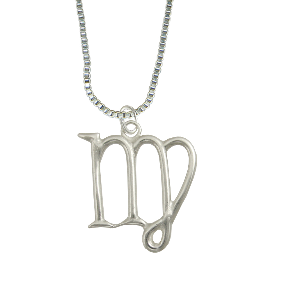 Sterling Silver Zodiac Symbol Virgo Pendant Necklace