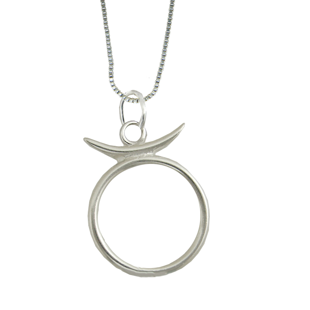 Sterling Silver Zodiac Sign Taurus Pendant Necklace With Accent